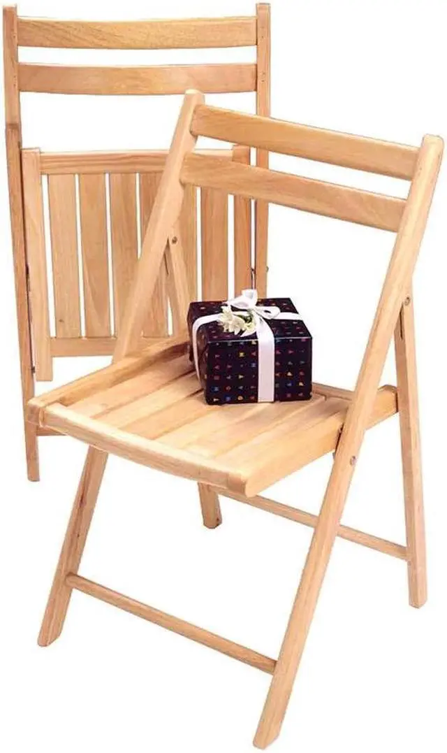 Alt view image 4 of 7 - Natural Folding Chairs (Set of 4) by Winsome Wood