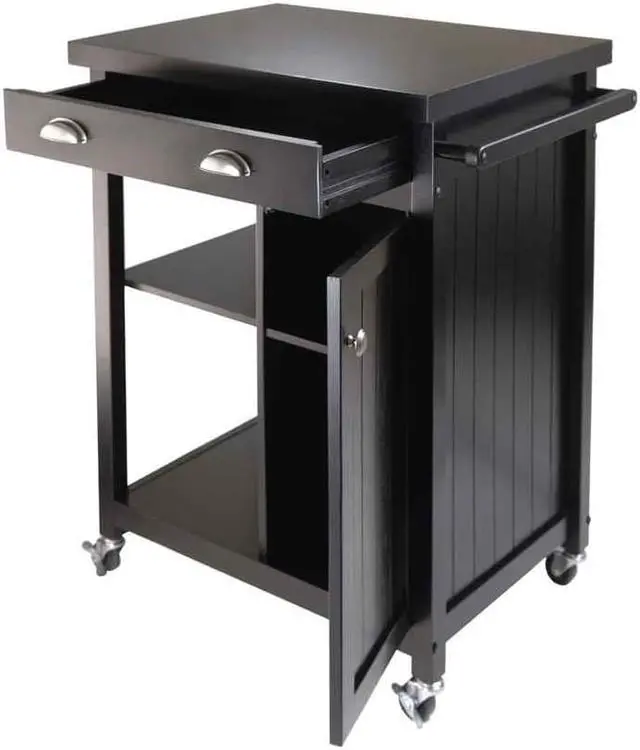 Alt view image 4 of 12 - Winsome Wood 20727 Timber Kitchen Cart, Black