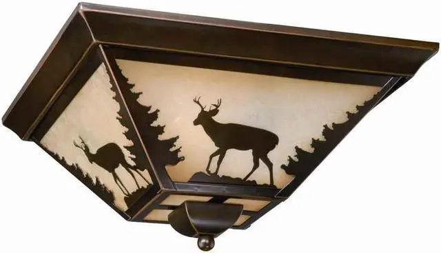 Alt view image 4 of 7 - Vaxcel Bryce 14" Flush Mount Burnished Bronze - CC55414BBZ