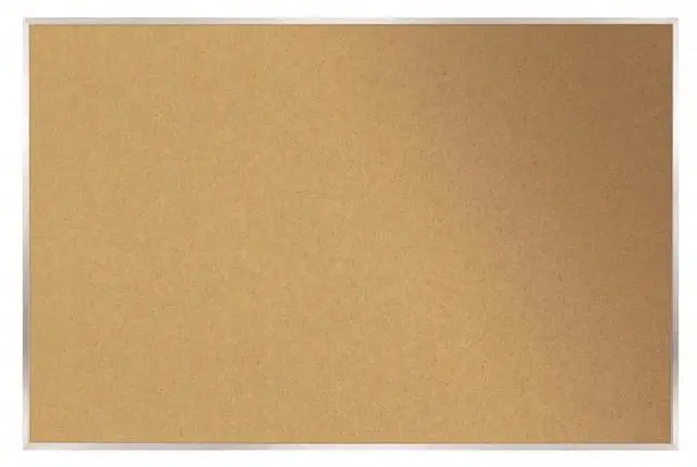 Alt view image 2 of 14 - Ghent 1334-1 Aluminum-Frame Natural Corkboard - 46.5" x 36" - Tan Surface, Satin Aluminum Frame