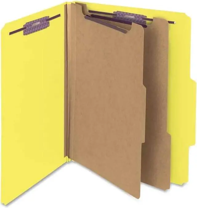 Main image of Smead Manufacturing Company SMD14034 Classification Folders- 2 Dividers- Letter- Yellow