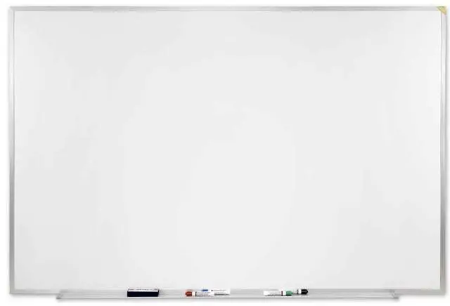 Alt view image 4 of 7 - Ghent M1-410-4 Magnetic Porcelain Whiteboard with Aluminum Frame - 120.5" x 48.5" - White Surface, Satin Aluminum Frame
