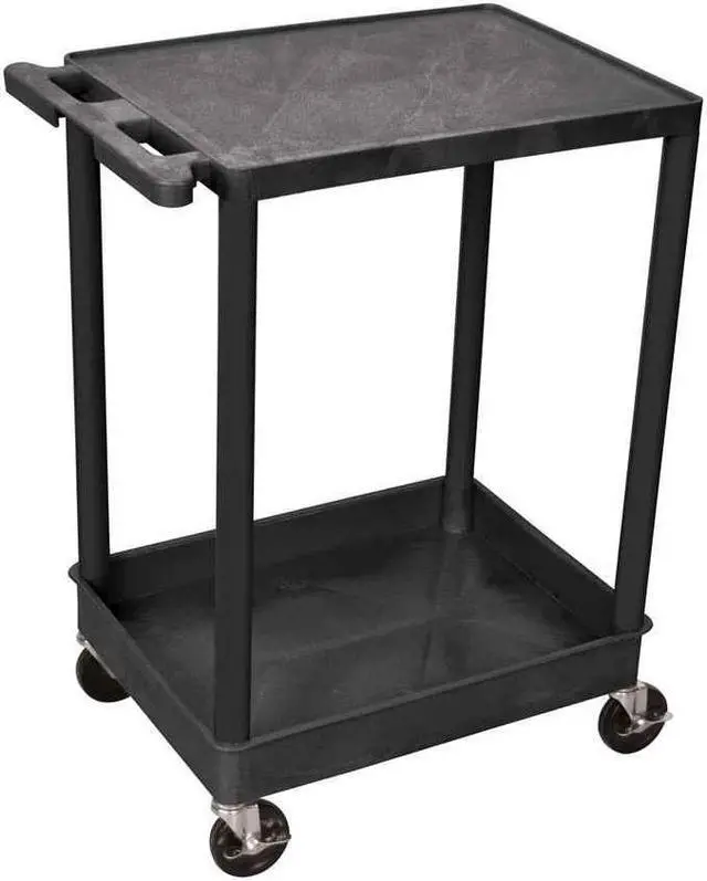 Alt view image 4 of 9 - Luxor STC21-B - Flat Top and Tub Bottom Shelf Cart