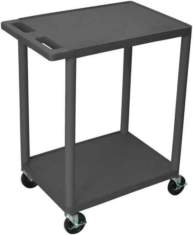 Alt view image 5 of 8 - Luxor HE32-B 2 Shelves Multipurpose Storage Plastic Utility Cart - Black