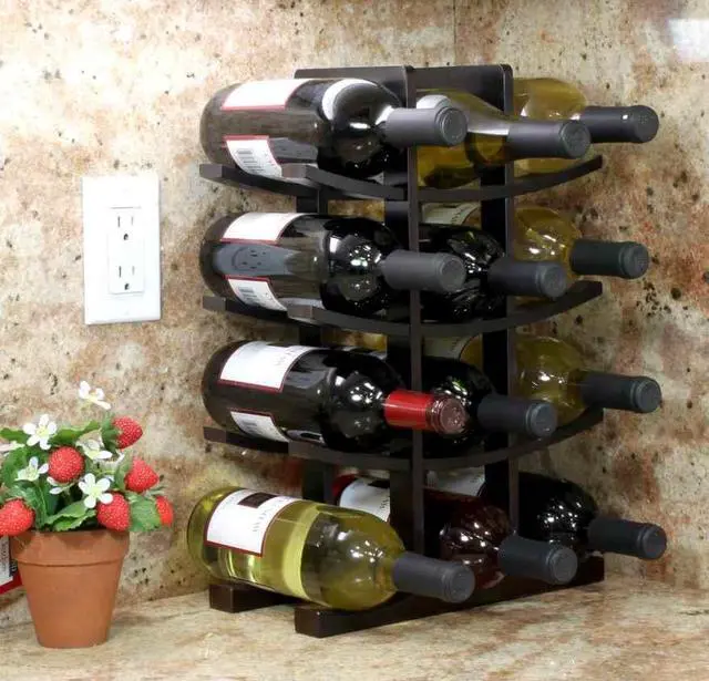 Alt view image 3 of 10 - Oceanstar 12-Bottle Natural Bambbo Wine Rack WR1149