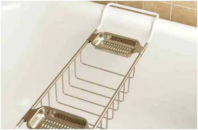 Alt view image 7 of 11 - Kingston Brass CC2158 Clawfoot Bath Tub Shelf - Satin Nickel