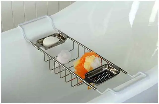 Alt view image 8 of 11 - Kingston Brass CC2158 Clawfoot Bath Tub Shelf - Satin Nickel