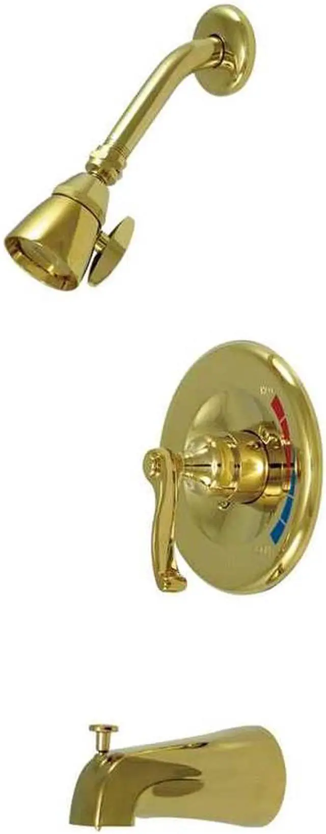 Alt view image 3 of 7 - Kingston Brass KB8632FL Tub and Shower , Faucet, Polished Brass