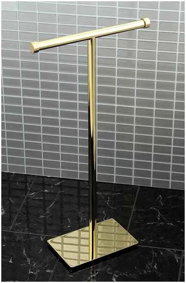 Alt view image 2 of 8 - Kingston Brass CC8102 Claremont Freestanding Toilet Paper Stand, Polished Brass