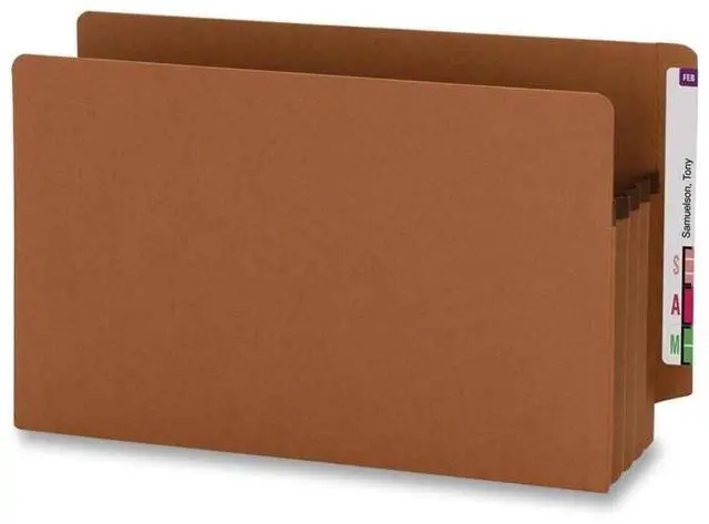 Alt view image 2 of 6 - Smead Manufacturing Company SMD73611 Pocket- End Tab- Recycled- 3-.50in. Exp- Lgl- Redrope