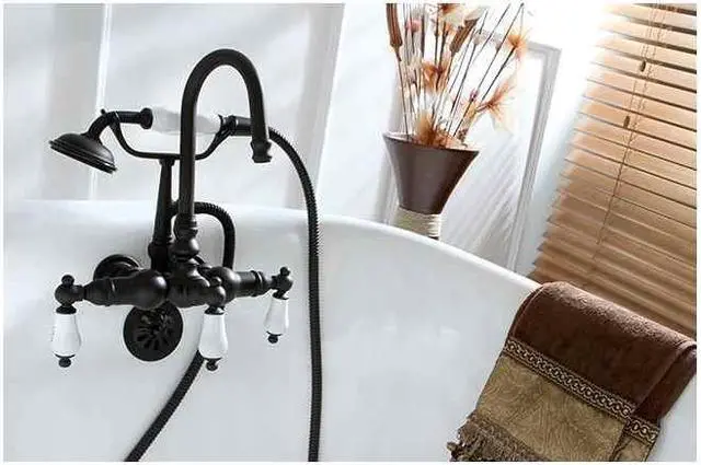 Alt view image 3 of 6 - Kingston Brass Cc9T5 Clawfoot Tub Filler With Hand Shower - Oil Rubbed Bronze Finish