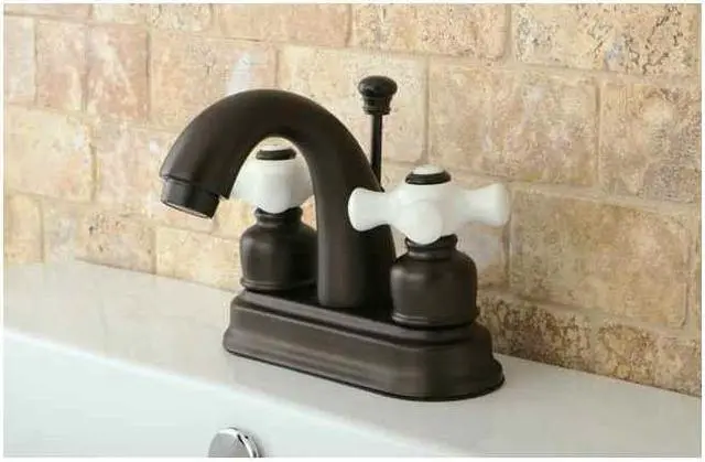 Alt view image 2 of 4 - Kingston Brass KB5615PX Two Handle 4 in. Centerset Lavatory Faucet with Retail Pop-up