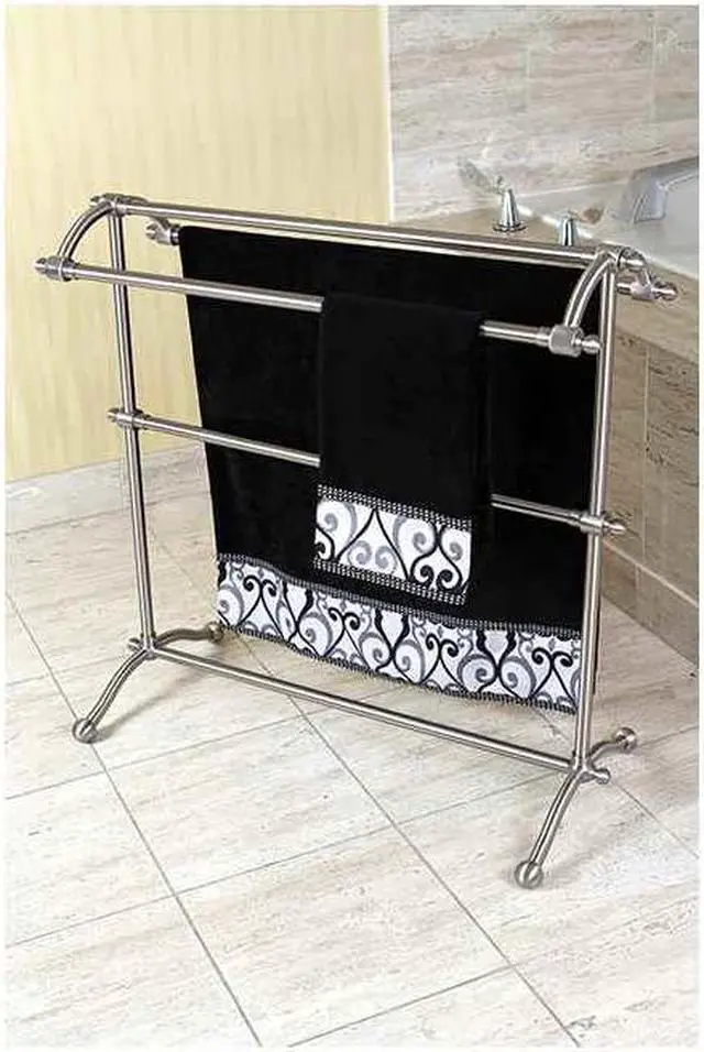 Alt view image 4 of 7 - Kingston Brass SCC2298 Pedestal Towel Rack, Satin Nickel