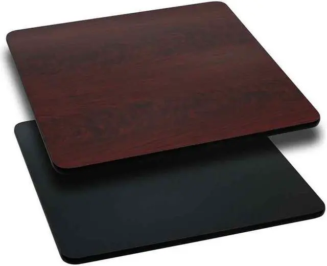 Alt view image 3 of 9 - 42'' Square Table Top with Black or Mahogany Reversible Laminate Top