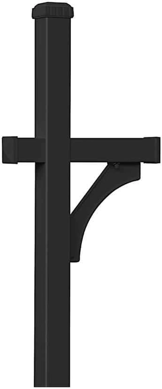 Alt view image 3 of 5 - Salsbury 4870BLK Deluxe Mailbox Post - 1 Sided - In-Ground Mounted - Black