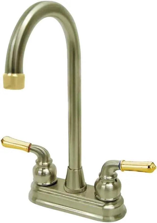 Alt view image 2 of 7 - Kingston Brass KB499 Two Handle 4" Centerset High-Arch Bar Faucet