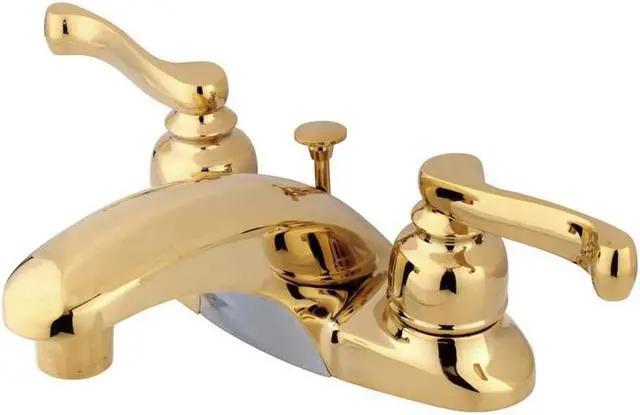 Main image of ROYALE 4CENTER SET LAVATORY FCT.SCROLL HANDLE-Polish Brass Finish