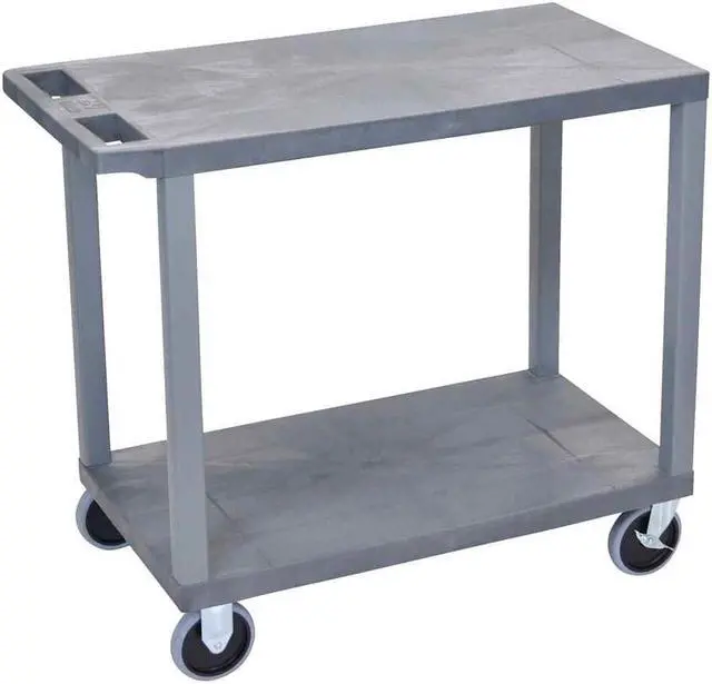 Main image of Luxor EC22HD-G 2 Flat Shelves Multipurpose Service Utility Cart - Gray