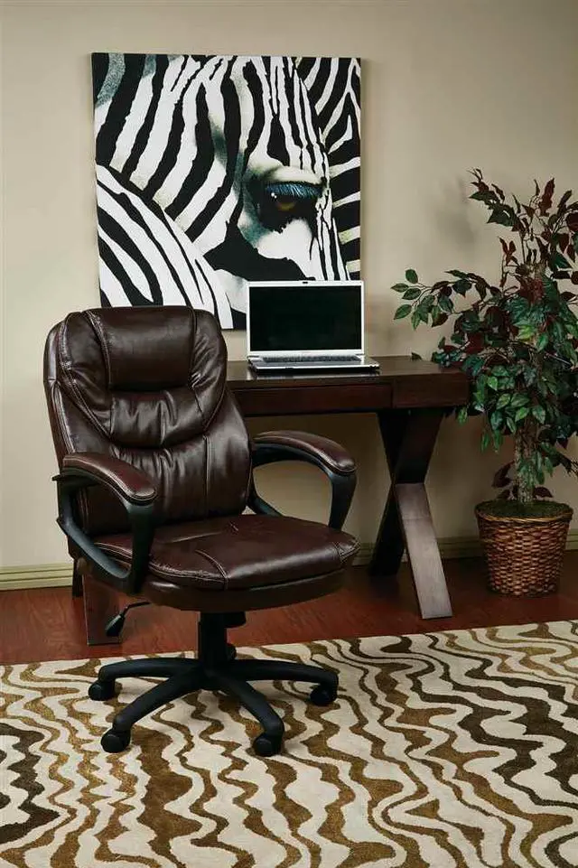 Alt view image 6 of 16 - Office Star Faux Leather Managers Chair with Padded Arms