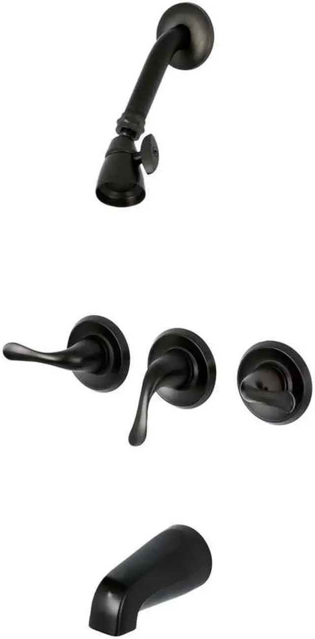 Main image of Three Handle Tub Shower Faucet Oil Rubbed Bronze