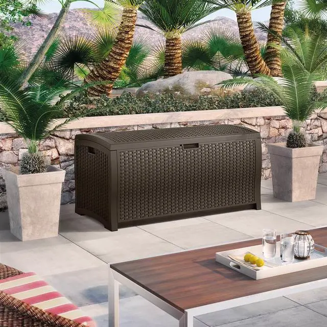 Alt view image 5 of 19 - Suncast DBW9200 Large Deck Box - 13.23 cu ft - 50" x 25.5" x 25.5" - Java