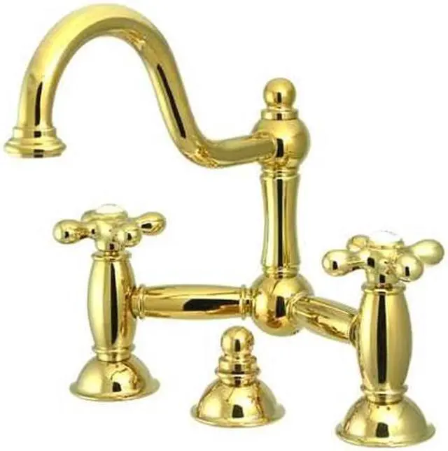 Alt view image 2 of 9 - RESTORATION BRIDGE LAVATORY FAUCET-Polish Brass Finish