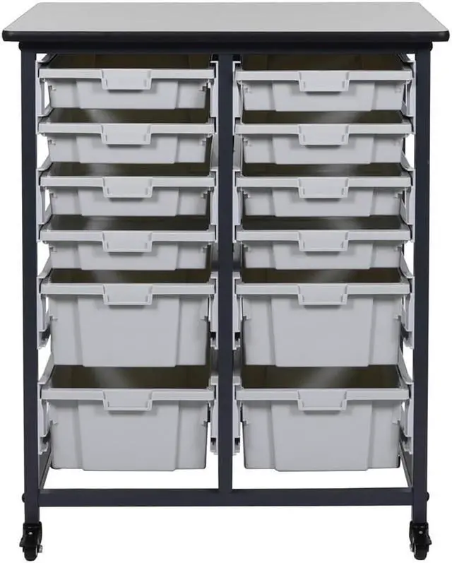 Alt view image 3 of 16 - Double Row Mobile Small Bin Storage Unit