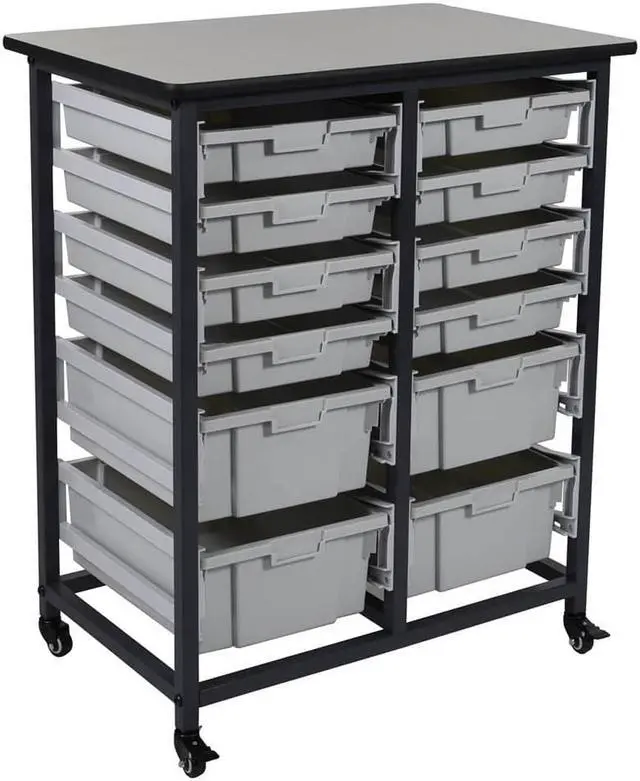 Main image of Double Row Mobile Small Bin Storage Unit