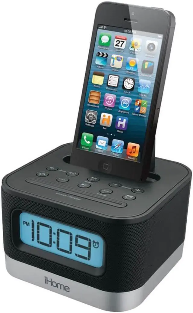 Alt view image 7 of 17 - IHOME IPL8B Stereo FM Clock Radio with Lightning Dock & Play (Black)