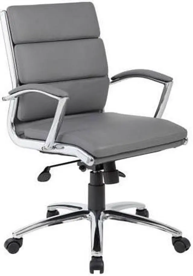 Alt view image 7 of 9 - Boss Office CaressoftPlus Executive Mid-Back Chair in Gray