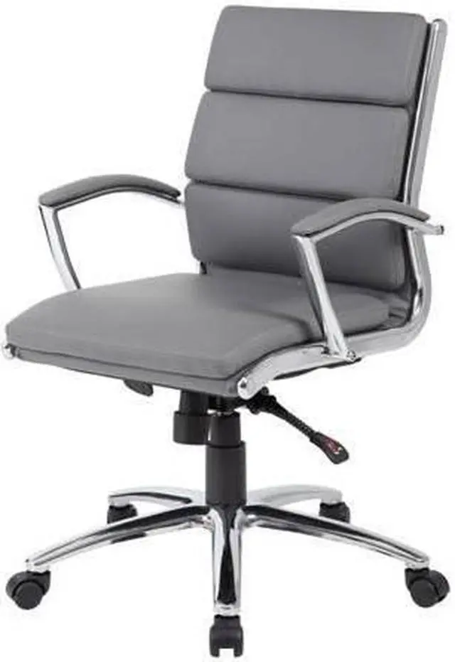 Alt view image 6 of 9 - Boss Office CaressoftPlus Executive Mid-Back Chair in Gray