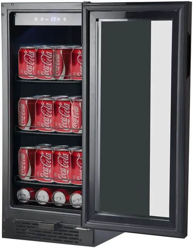 Alt view image 3 of 15 - Whynter Built-in Black Glass 80-can capacity 3.4 cu ft. Beverage Refrigerator