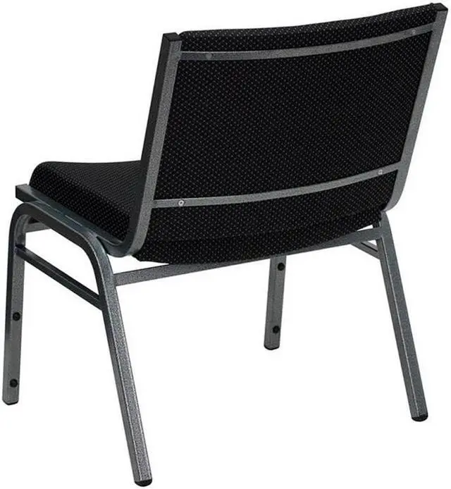 Alt view image 7 of 20 - Flash Furniture XU-60555-BK-GG Hercules Series 1000-Pound Big/Tall Extra Wide Black Fabric Stack Chair, Silver Vein