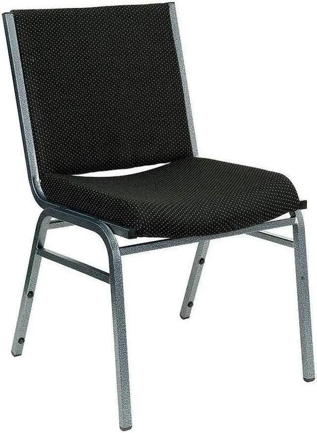 Alt view image 4 of 20 - Flash Furniture XU-60153-BK-GG Hercules Series 3-Inch Thickly Padded Patterned Upholstered Stack Chair, Chrome