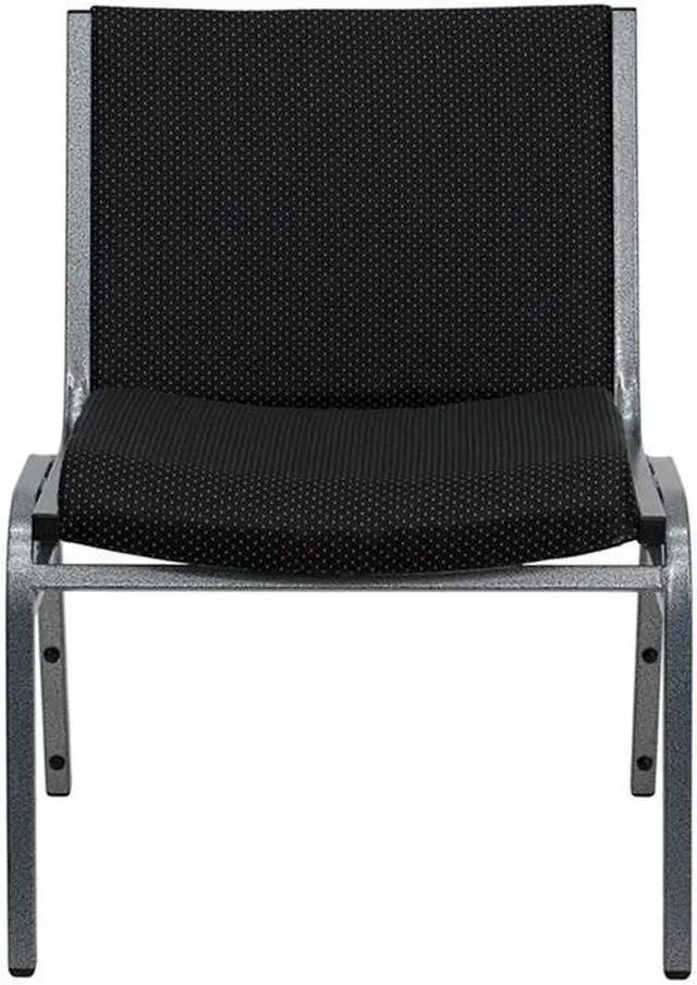 Alt view image 6 of 20 - Flash Furniture XU-60555-BK-GG Hercules Series 1000-Pound Big/Tall Extra Wide Black Fabric Stack Chair, Silver Vein
