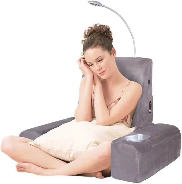 Alt view image 4 of 10 - Carepeutic Back Rest Bed Lounger with Heated Shiatsu Massage