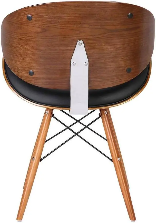 Alt view image 2 of 9 - Armen Living Cassie Mid-Century Dining Chair in Walnut & Black