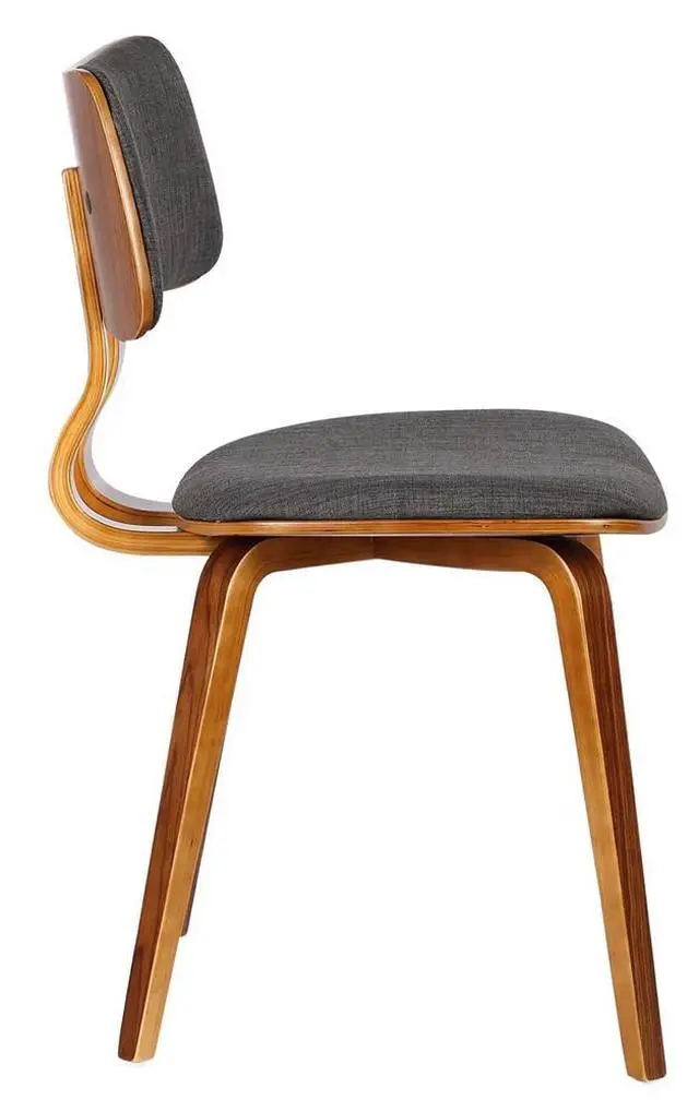 Alt view image 3 of 11 - Armen Living Jaguar Mid-Century Dining Chair in Walnut & Charcoal