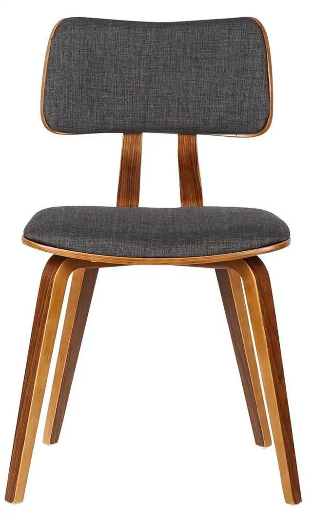 Alt view image 4 of 11 - Armen Living Jaguar Mid-Century Dining Chair in Walnut & Charcoal
