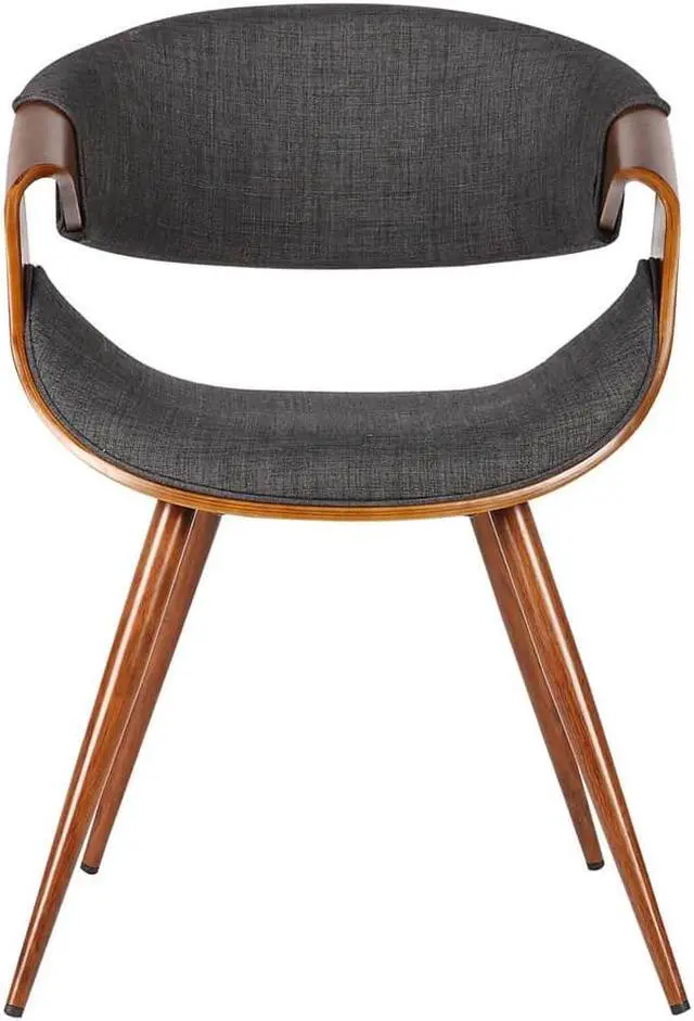 Alt view image 5 of 12 - Armen Living Butterfly Mid-Century Dining Chair in Walnut & Charcoal