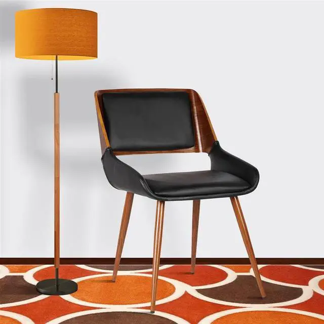 Alt view image 5 of 7 - Armen Living Panda Mid-Century Dining Chair in Walnut & Black