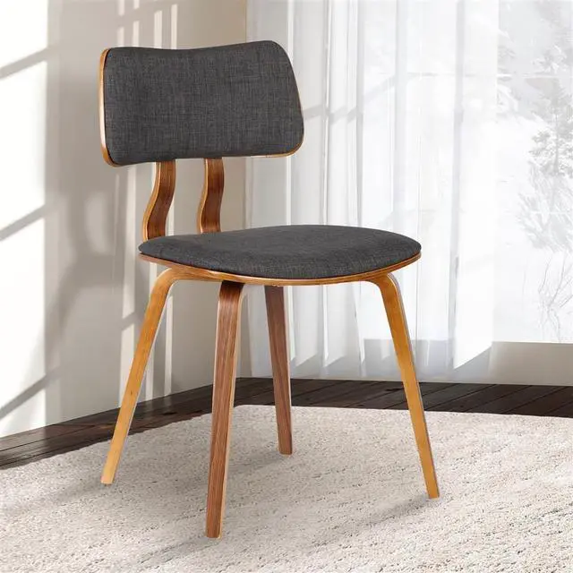 Alt view image 5 of 11 - Armen Living Jaguar Mid-Century Dining Chair in Walnut & Charcoal