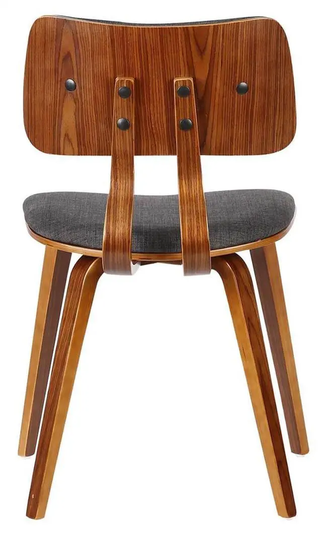 Alt view image 2 of 11 - Armen Living Jaguar Mid-Century Dining Chair in Walnut & Charcoal