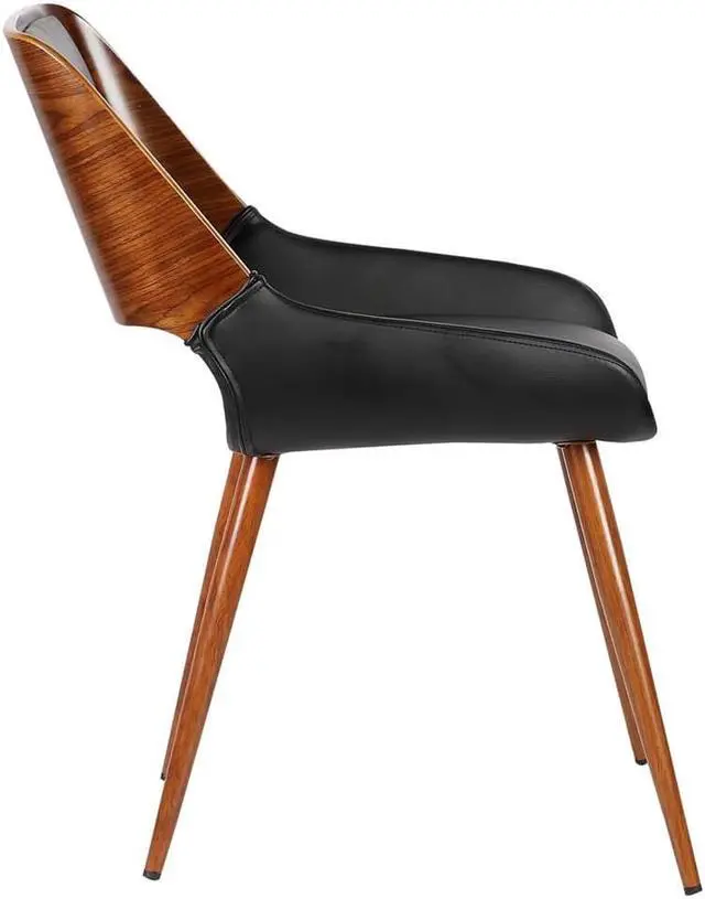 Alt view image 3 of 7 - Armen Living Panda Mid-Century Dining Chair in Walnut & Black