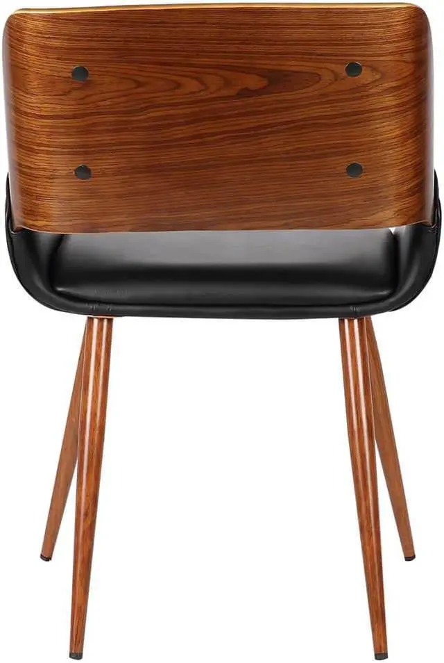 Alt view image 2 of 7 - Armen Living Panda Mid-Century Dining Chair in Walnut & Black