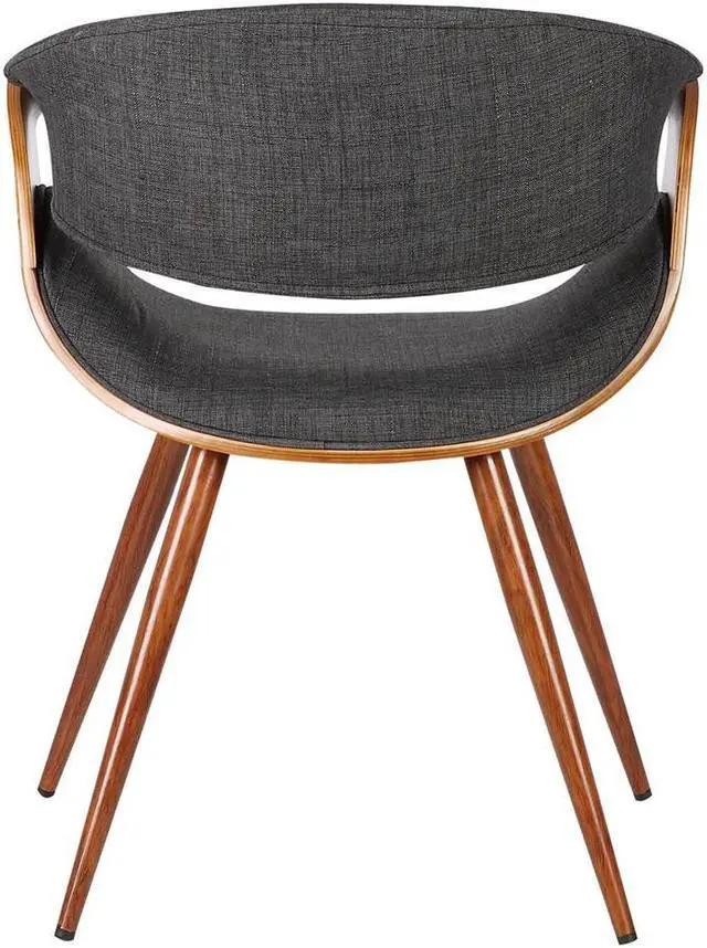 Alt view image 3 of 12 - Armen Living Butterfly Mid-Century Dining Chair in Walnut & Charcoal