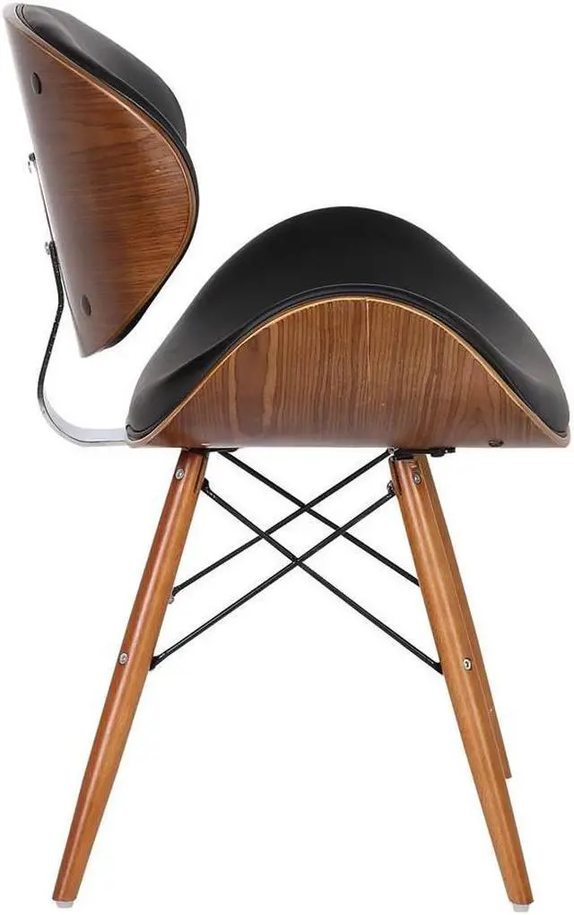 Alt view image 3 of 9 - Armen Living Cassie Mid-Century Dining Chair in Walnut & Black