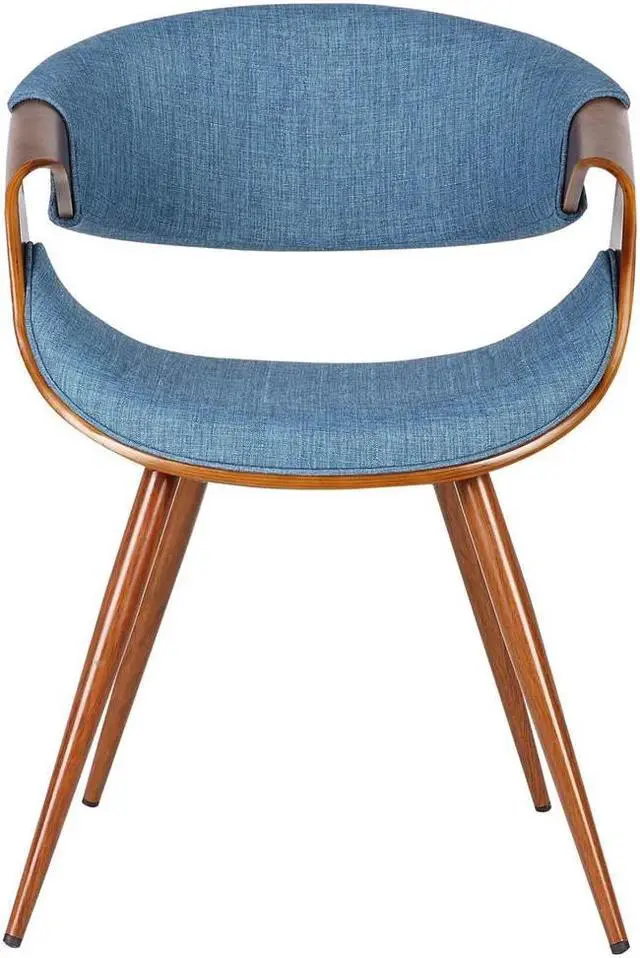 Alt view image 4 of 13 - Armen Living Butterfly Mid-Century Dining Chair in Walnut & Blue