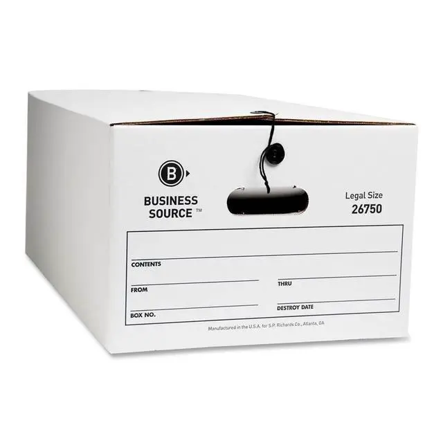 Alt view image 3 of 7 - Business Source Storage Boxes Legal 350 lbs. 15"x24"x10" 12/CT White 26750