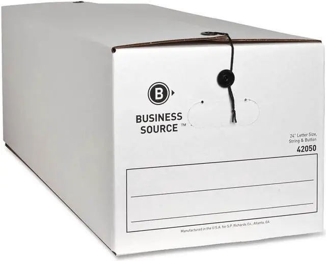 Alt view image 7 of 10 - Business Source Storage Boxes Letter 350 lbs. 12"x24"x10" 12/CT White 42050